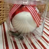 Boule de Noël personnalisable rouge avec motifs et noeud