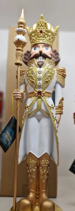 Casse noisette résine blanc et or