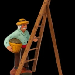 Homme olives à l’échelle