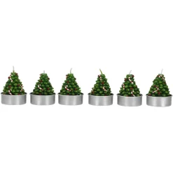 Lot de 6 bougies sapins
