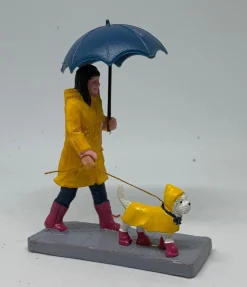 Personnage promène son chien