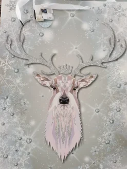 Sac en papier pour cadeaux : Argenté et pailleté