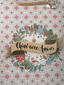 Sac en papier pour cadeaux « Chiné avec amour »