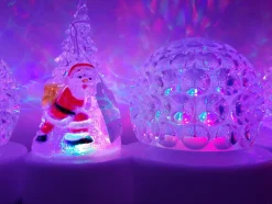 Veilleuse blanche – Père Noël et sapin