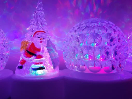 Veilleuse blanche – Père Noël et sapin